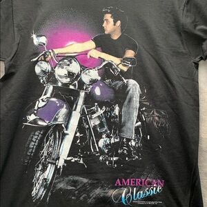 ELVIS PRESLEY | MEDIUM UNISEX VTG FAN CLUB BEST SHIRT | BLACK FRUIT OF THE LOOM